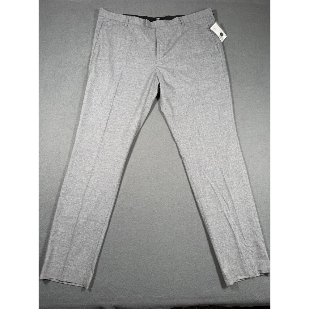 NWT H&M Men's Light Gray Skinny Fit Dress Pants Suit Trousers 42R